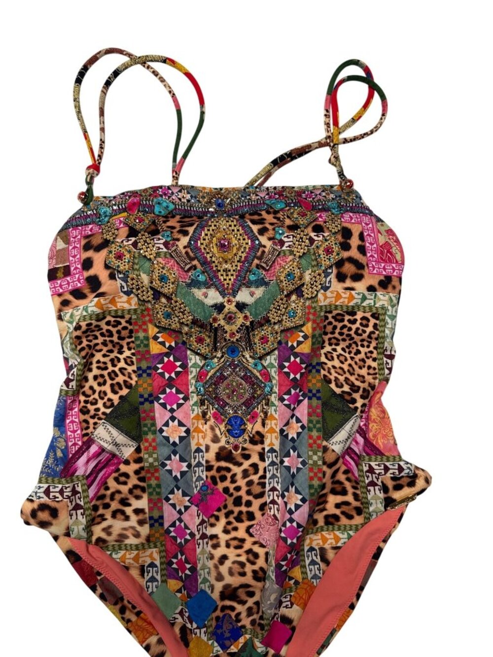 NWT Camilla Straight Neck Double Strap One Piece Swimsuit Embrever Size Small - Picture 7 of 16